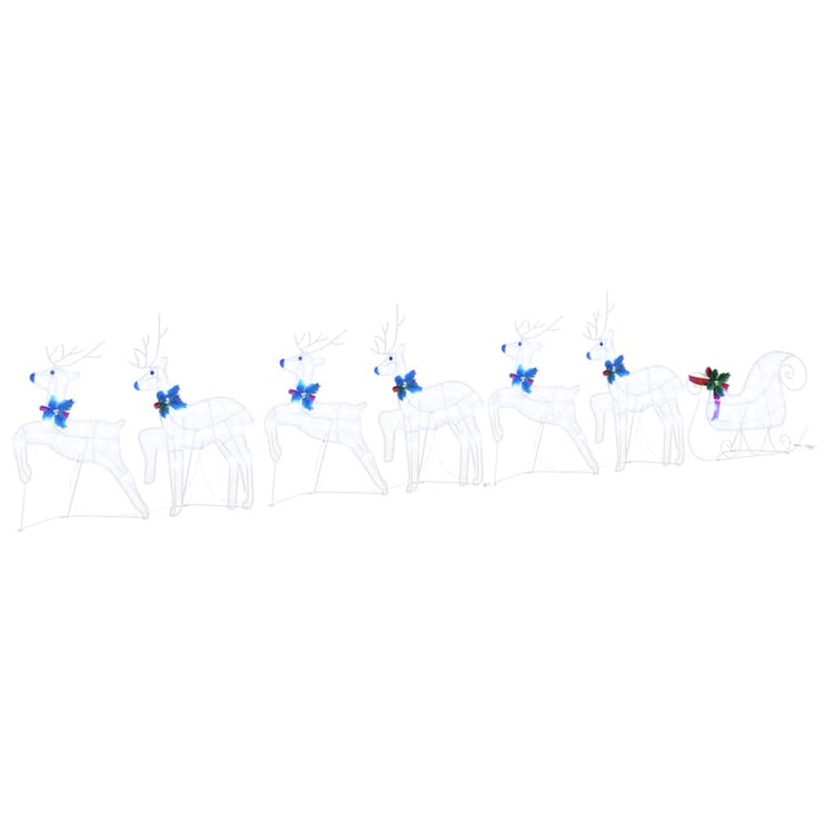 Vidaxxl led renne 7 pcs tissu blanc