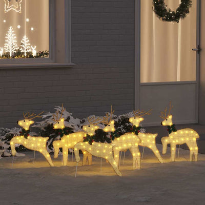 VidaXL led renne 6 pcs poussière d'or