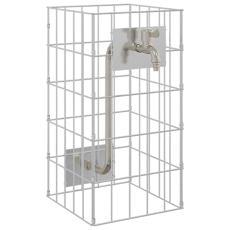 Vidaxx gabion robinet argent 26 x 25 x 50 cm acier inoxydable