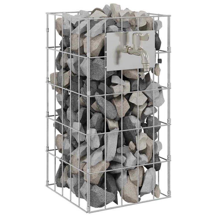 Vidaxx gabion robinet argent 26 x 25 x 50 cm acier inoxydable