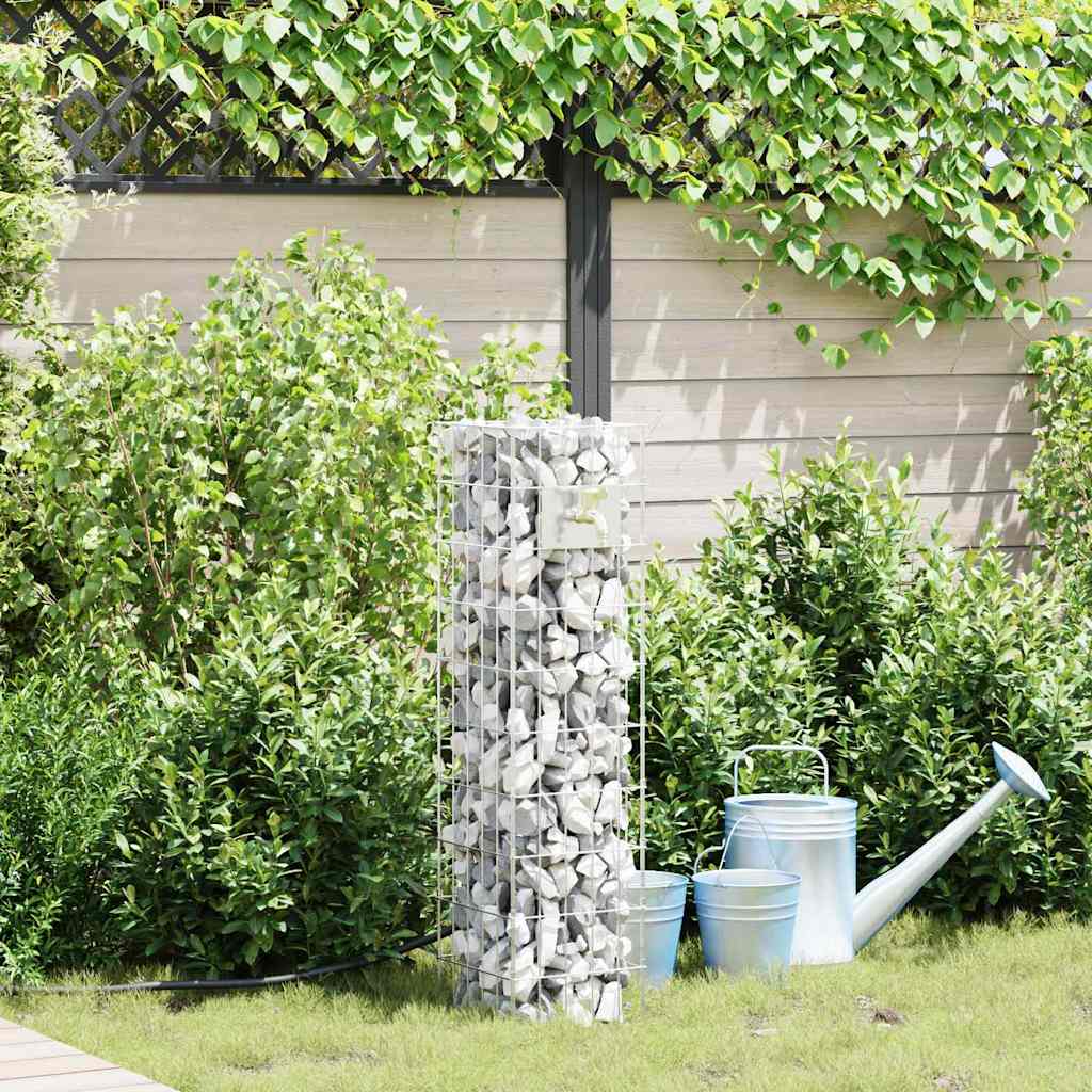 Vidaxx gabion robinet argent 25 x 25 x 100 cm acier inoxydable