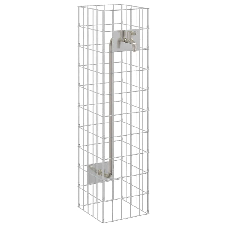Vidaxx gabion robinet argent 25 x 25 x 100 cm acier inoxydable