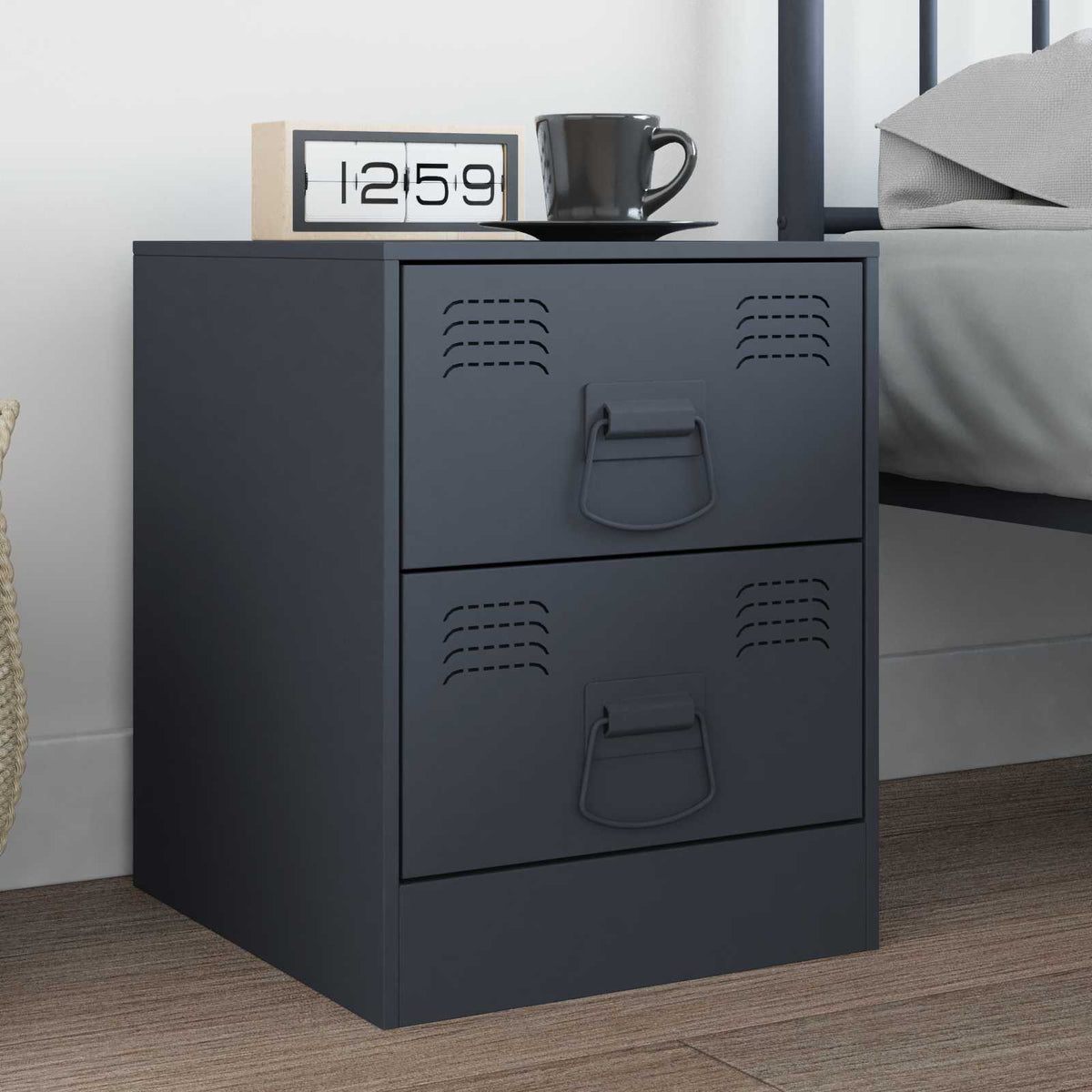 Vidaxxl poignées d'armoire 12 pcs anthracite 85 x 45 mm métal