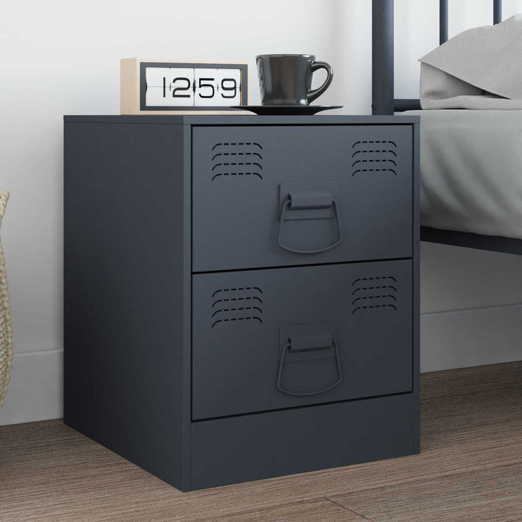 Vidaxxl poignées d'armoire 12 pcs anthracite 85 x 45 mm métal