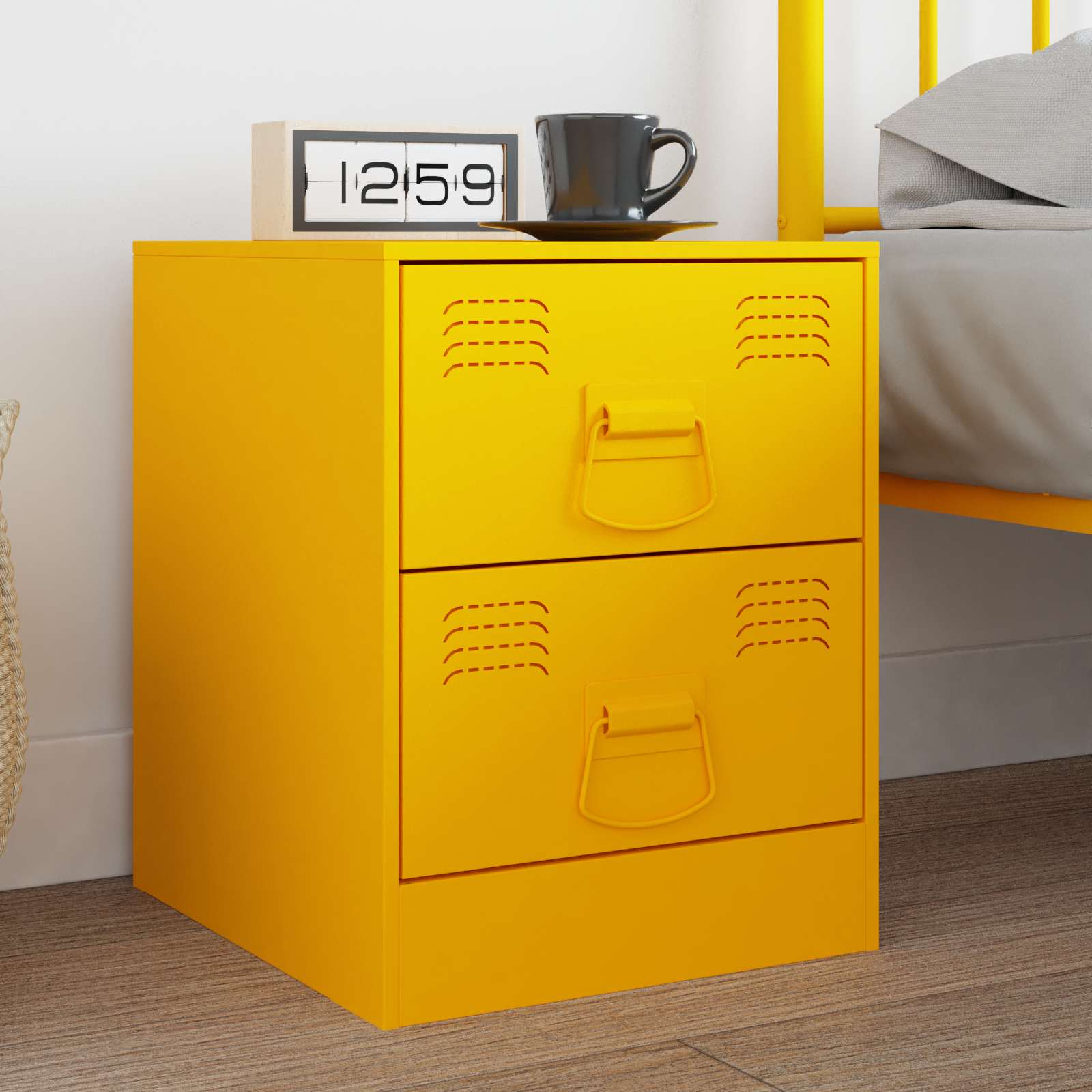 Vidaxx poignées d'armoire jaune moutarde 85 x 45 mm métal