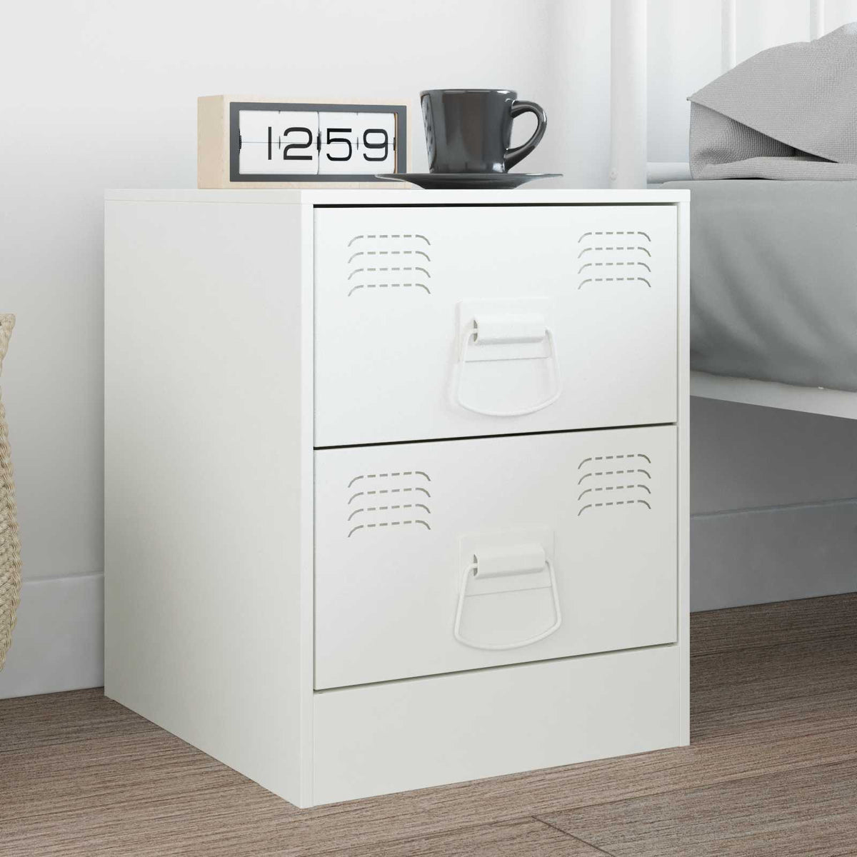 Vidaxxl poignées d'armoire 2 pcs blanc 85 x 45 mm métal