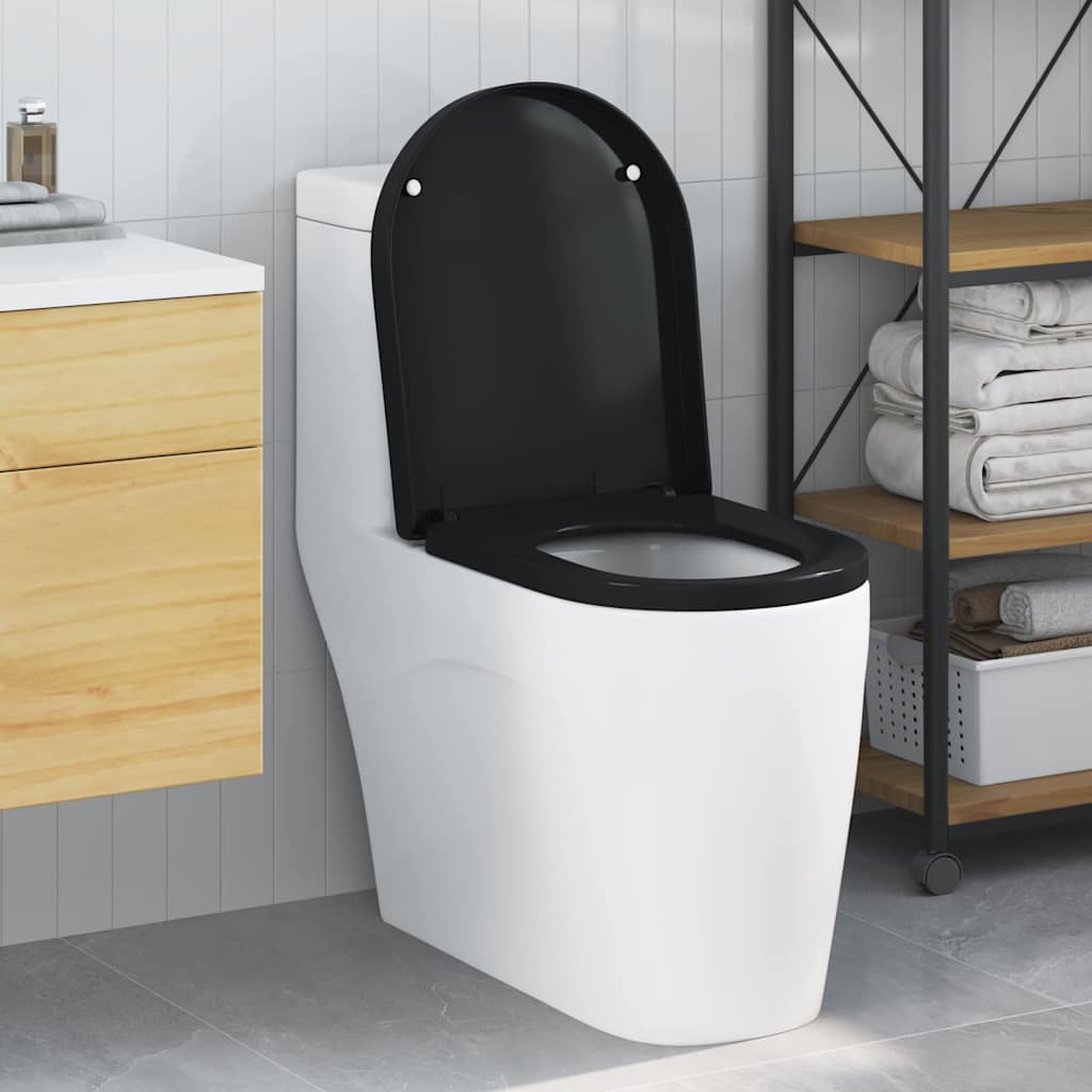 Vidaxx abattant de toilette noir 48 x 36,5 x 4,5 cm polypropylène