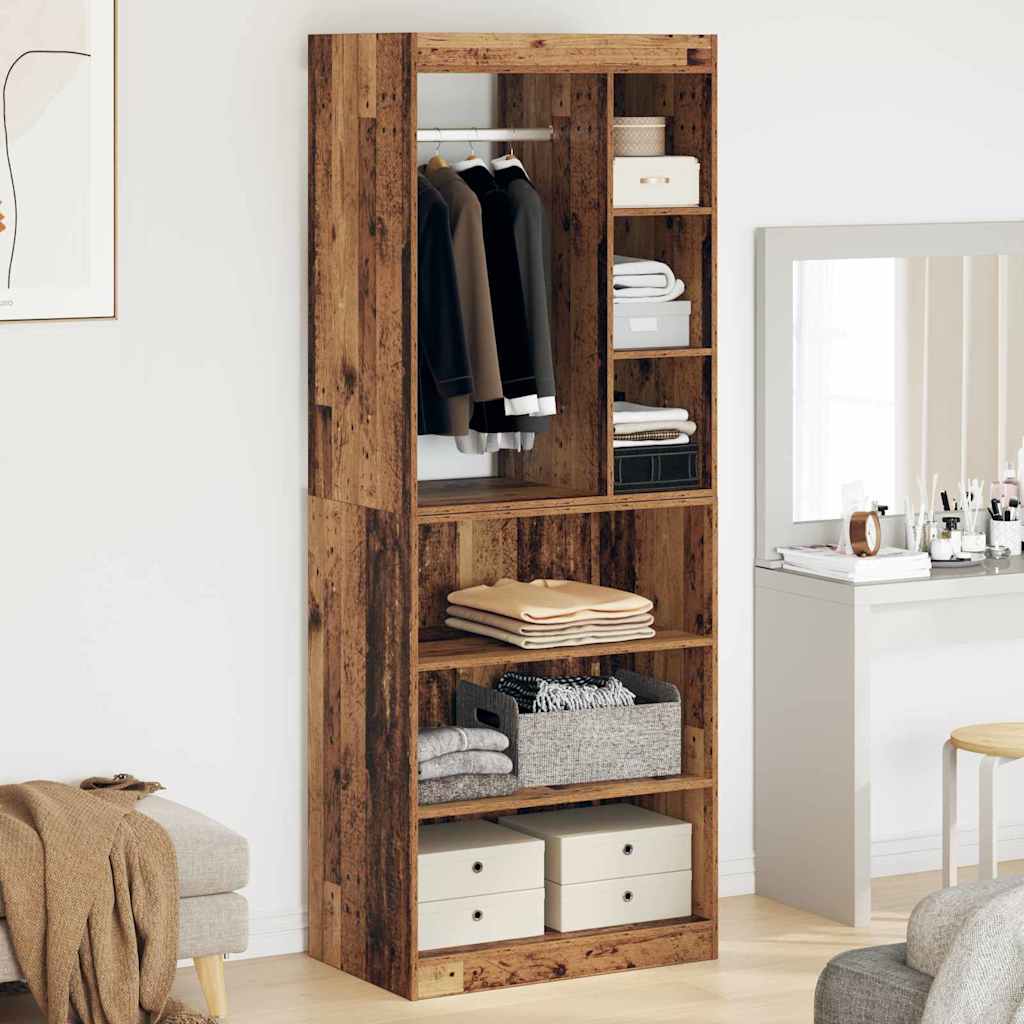 VidaXL armoire avec étagère avec rangement vieux bois 77 x 48 x 102 cm