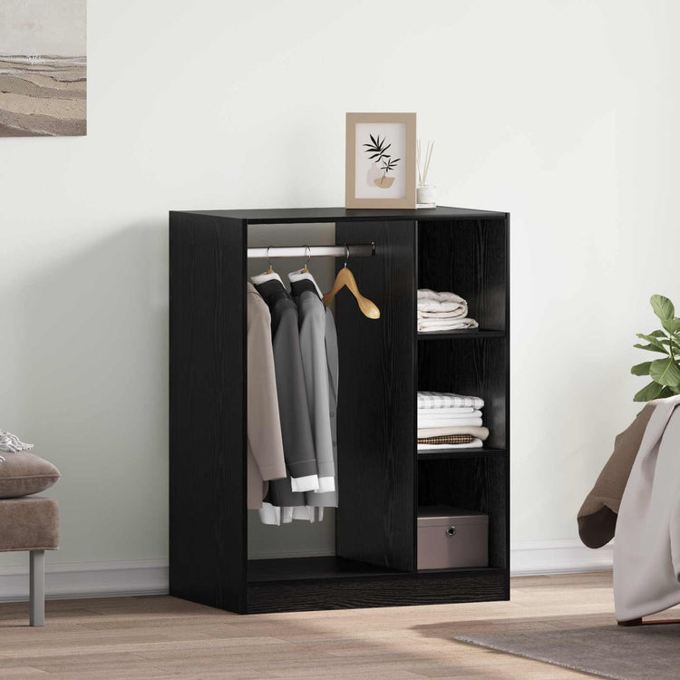 VidaXL armoire avec étagère avec rangement chêne noir 77 x 48 x 102 cm