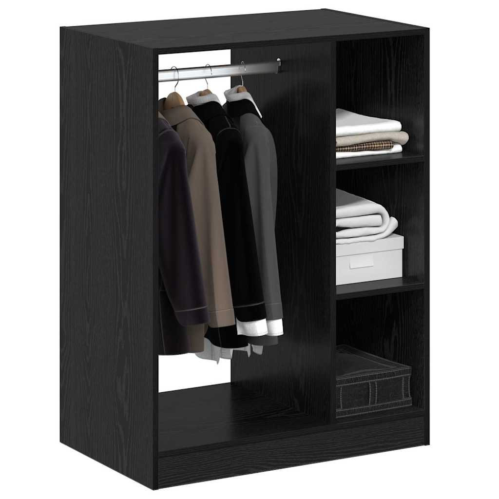 VidaXL armoire avec étagère avec rangement chêne noir 77 x 48 x 102 cm