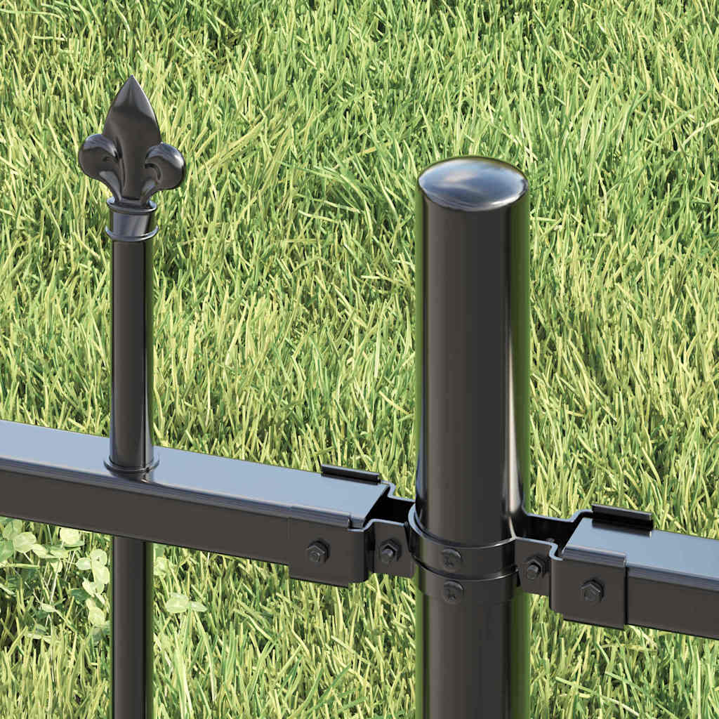 Vidaxx clôture de jardin gris 240 x 115 cm en acier thermolaqué