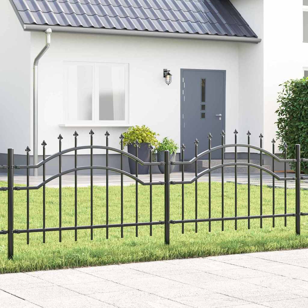 Vidaxx clôture de jardin gris 240 x 115 cm en acier thermolaqué