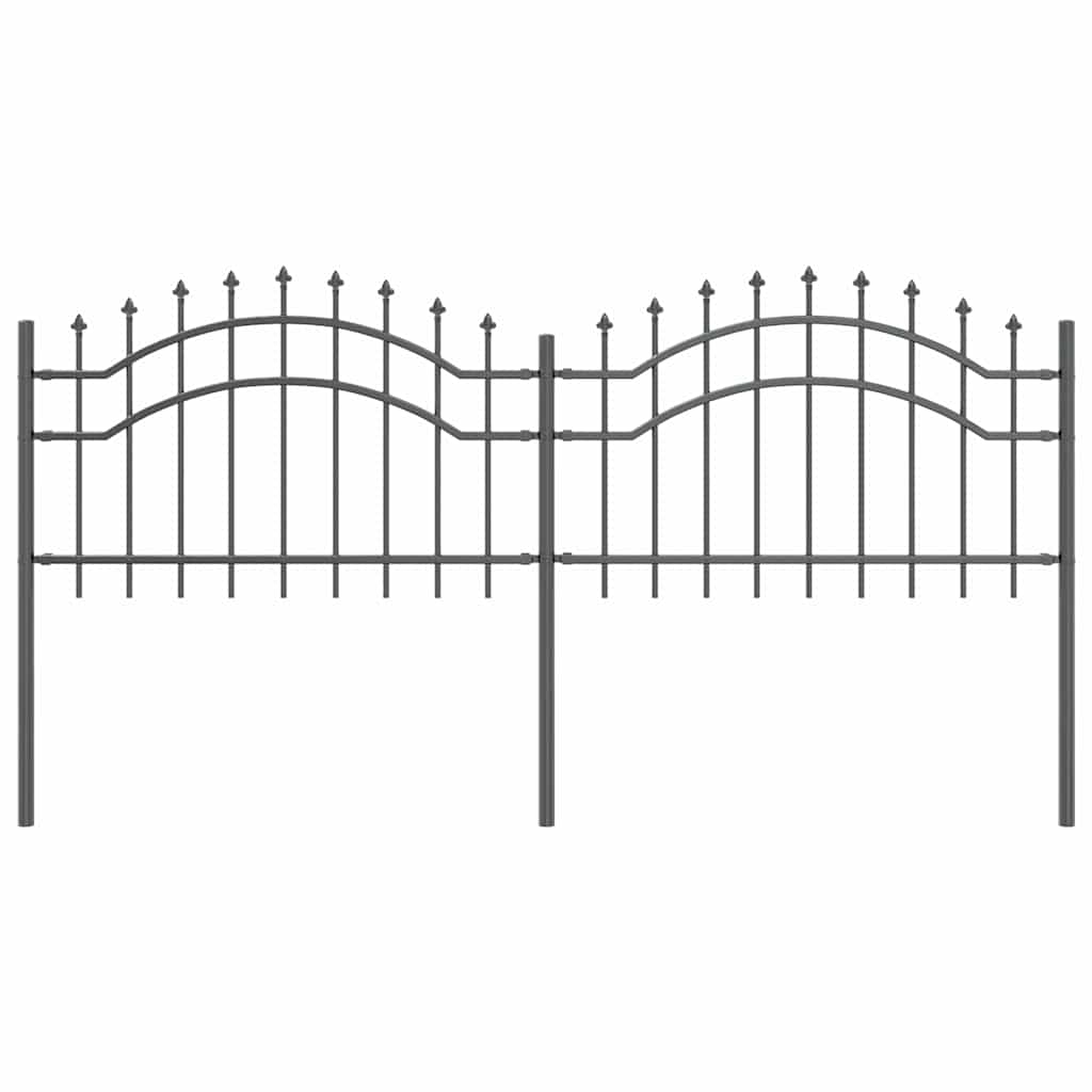 Vidaxx clôture de jardin gris 240 x 115 cm en acier thermolaqué