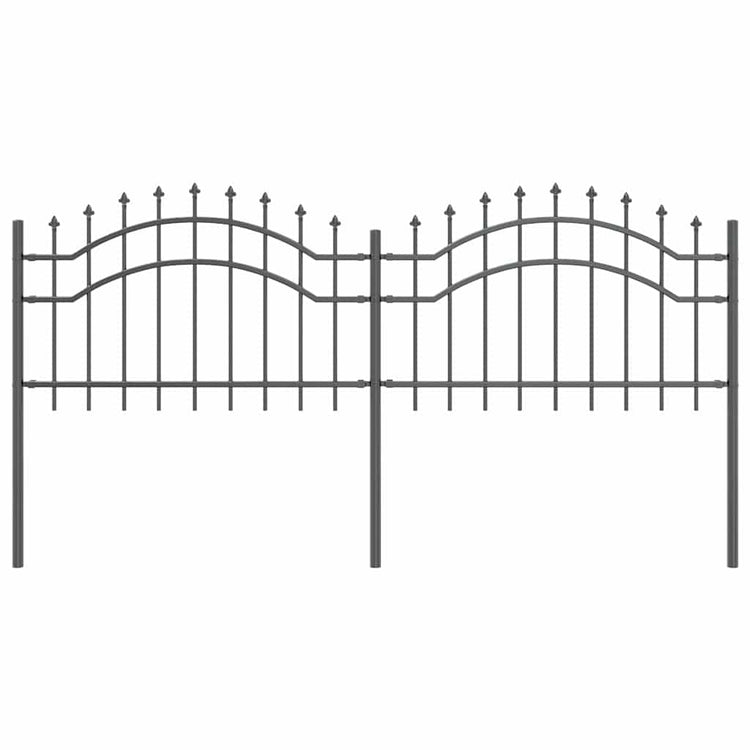 Vidaxx clôture de jardin gris 240 x 115 cm en acier thermolaqué