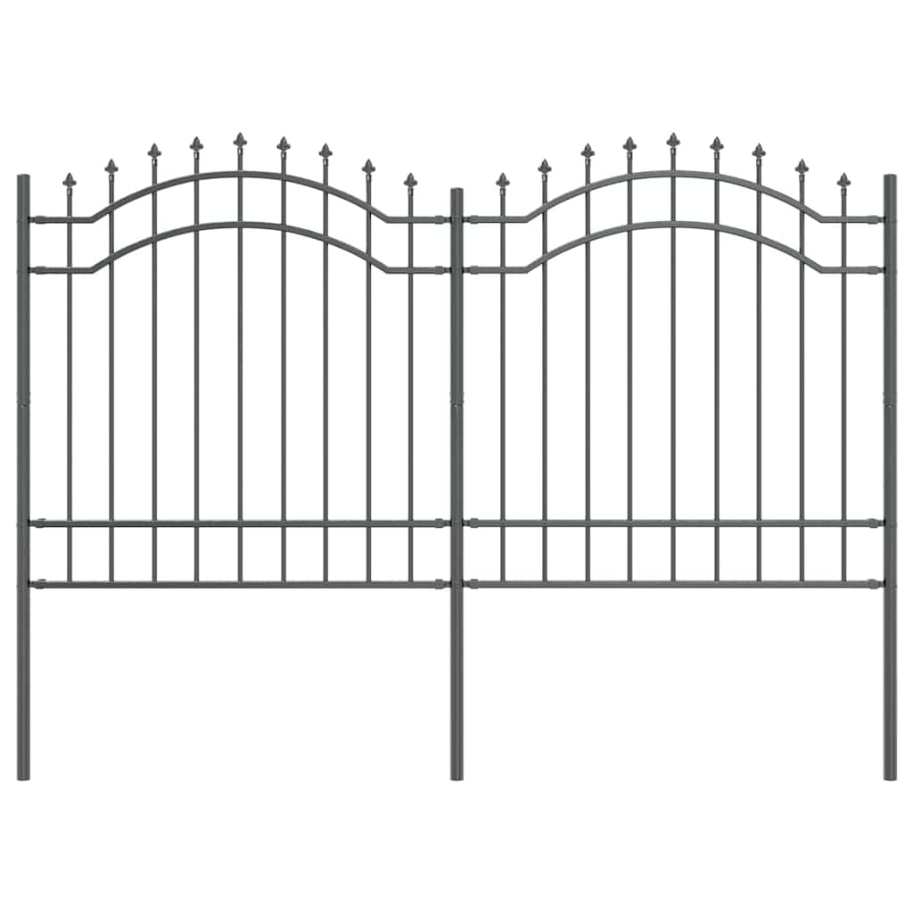 Vidaxx clôture de jardin gris 240 x 165 cm en acier thermolaqué