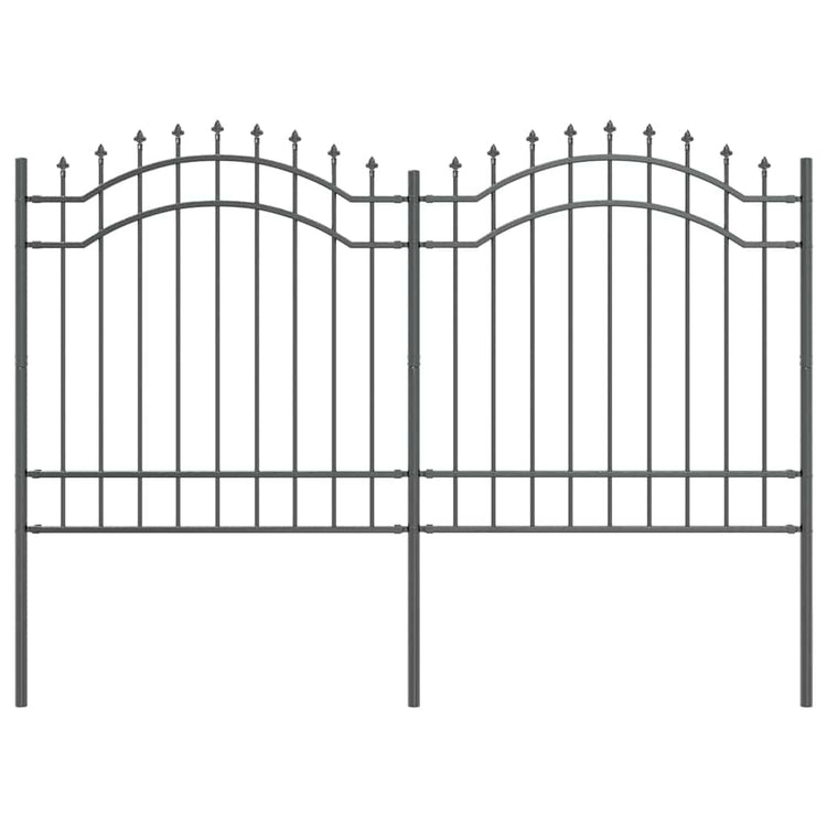 Vidaxx clôture de jardin gris 240 x 165 cm en acier thermolaqué