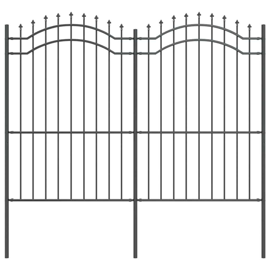 Vidaxx clôture de jardin gris 240 x 215 cm en acier thermolaqué
