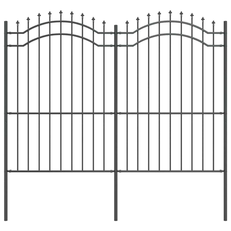 Vidaxx clôture de jardin gris 240 x 215 cm en acier thermolaqué