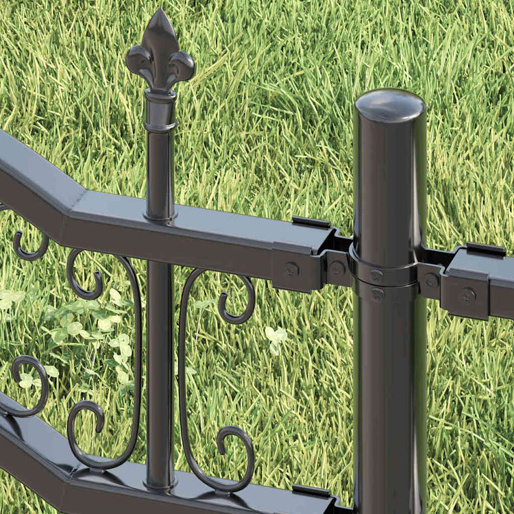 Vidaxx clôture de jardin gris 240 x 118 cm en acier thermolaqué