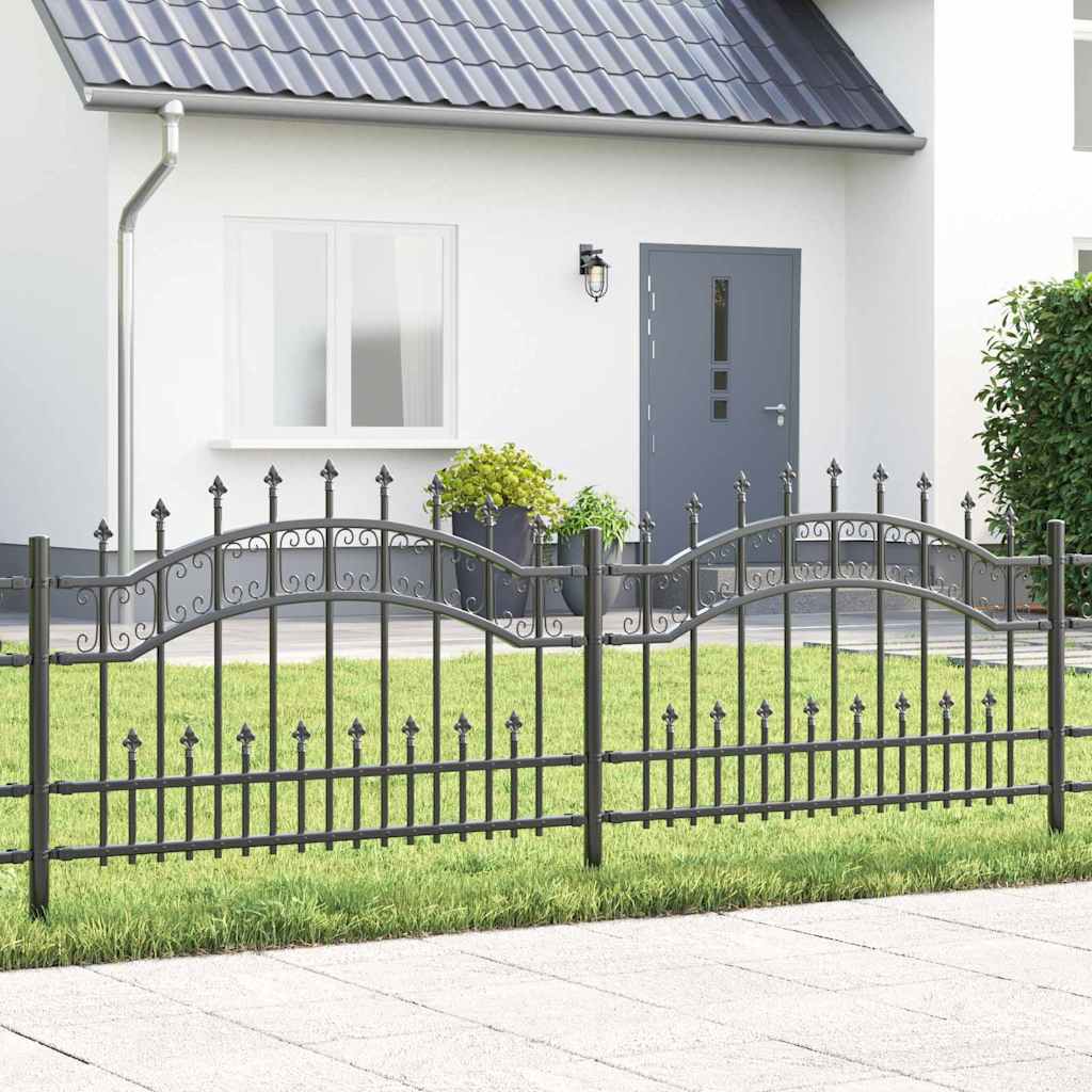 Vidaxx clôture de jardin gris 240 x 118 cm en acier thermolaqué