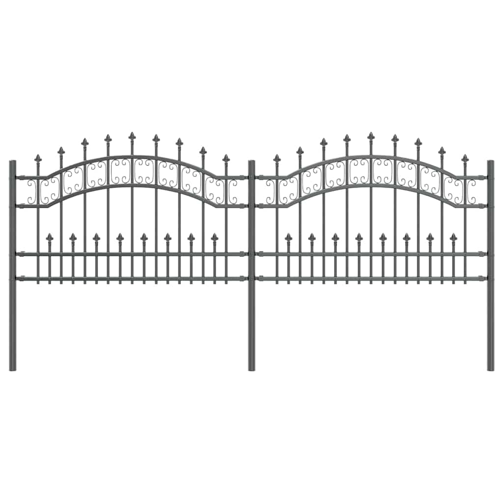 Vidaxx clôture de jardin gris 240 x 118 cm en acier thermolaqué