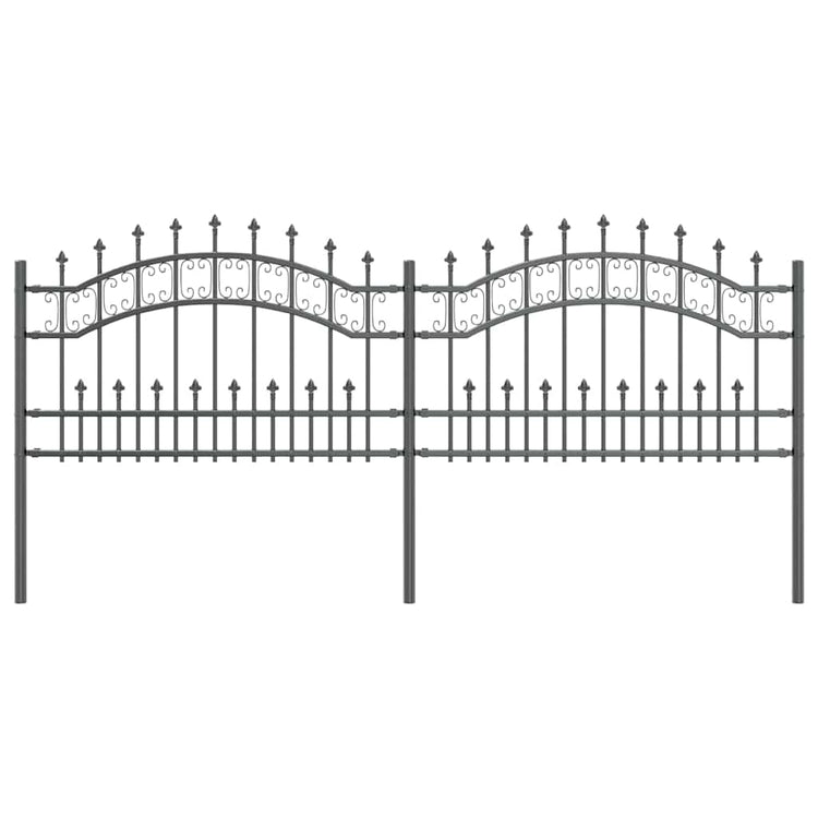 Vidaxx clôture de jardin gris 240 x 118 cm en acier thermolaqué