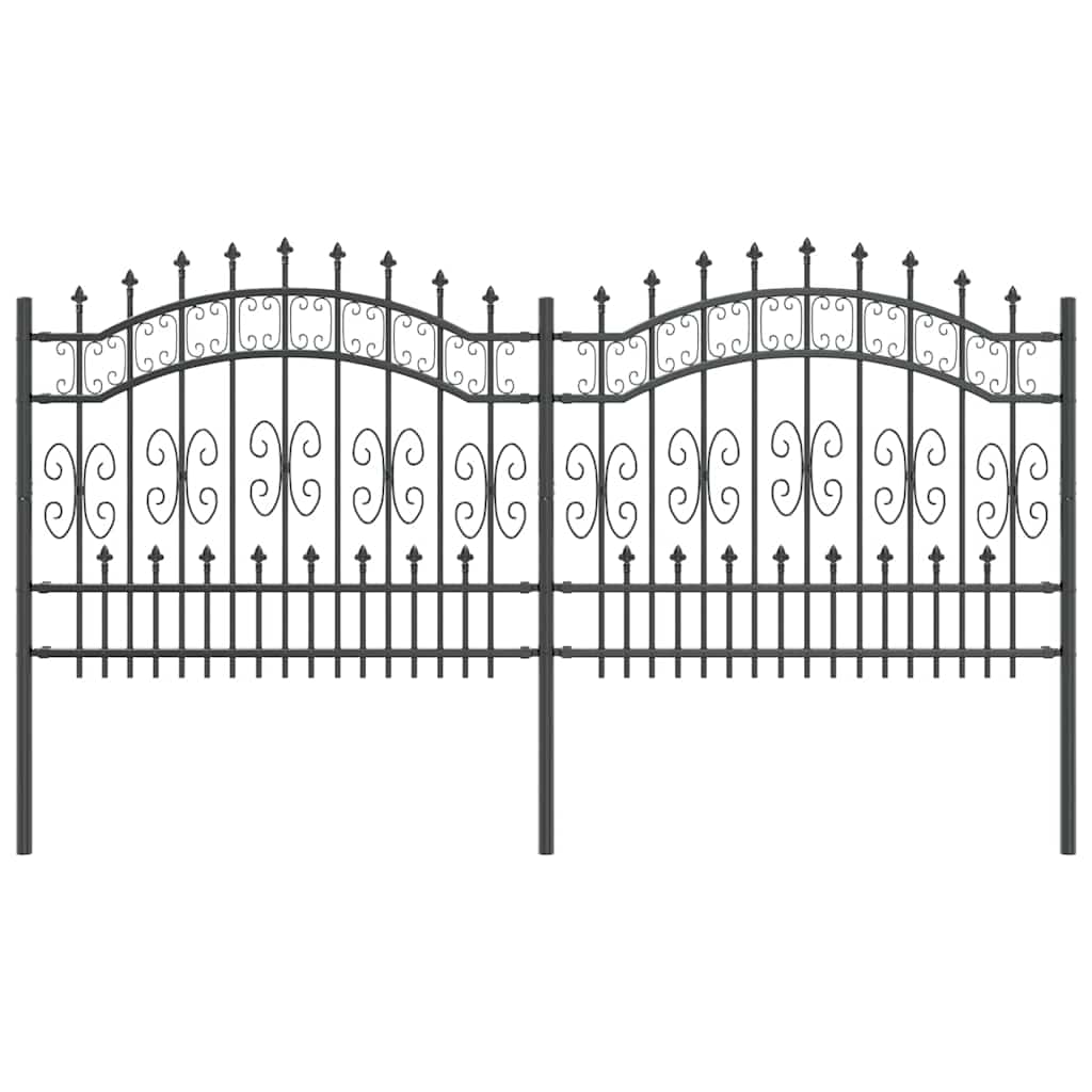Vidaxx clôture de jardin gris 240 x 140 cm en acier thermolaqué