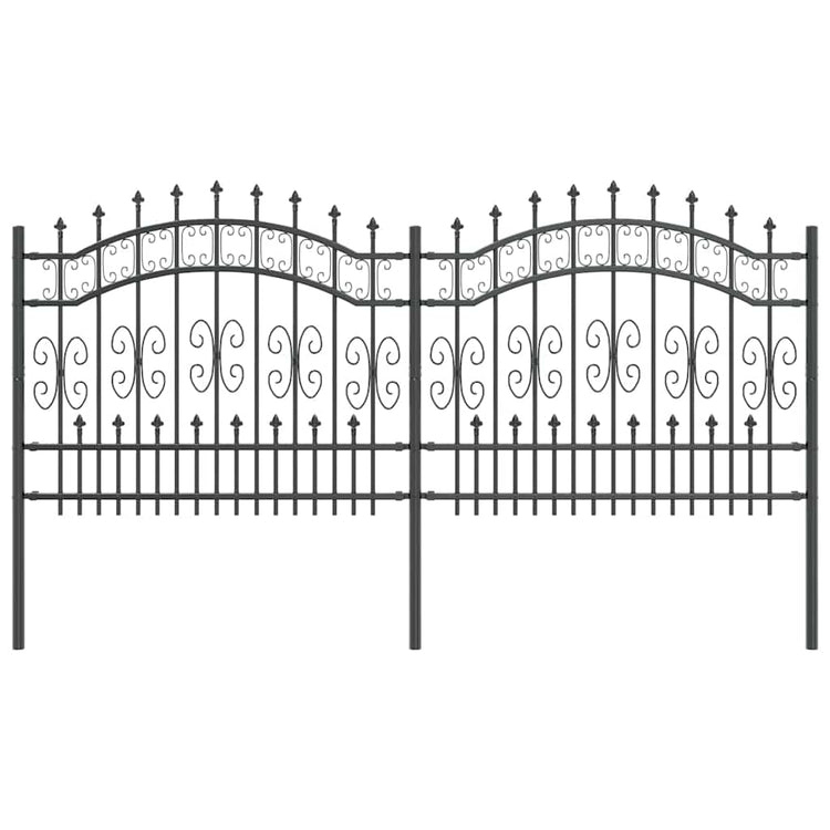 Vidaxx clôture de jardin gris 240 x 140 cm en acier thermolaqué