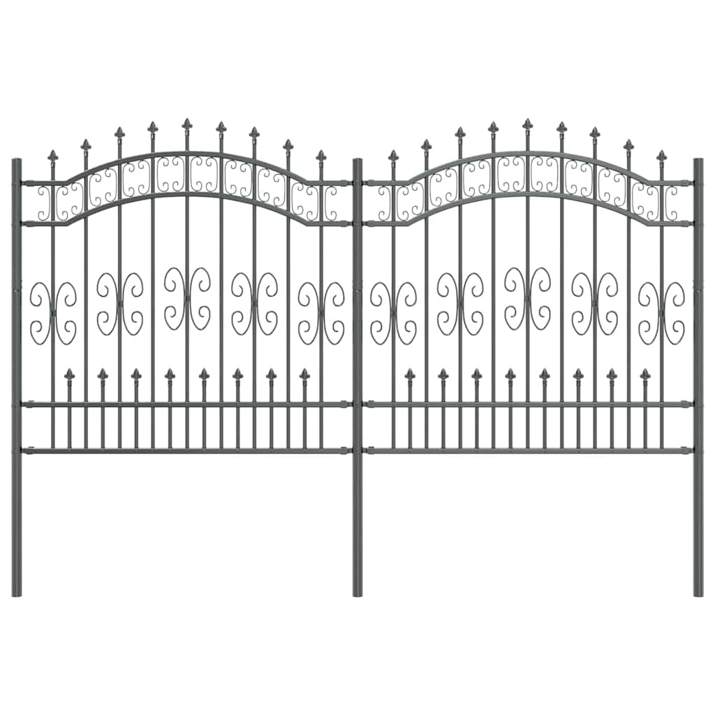 Vidaxx clôture de jardin gris 240 x 166 cm en acier thermolaqué