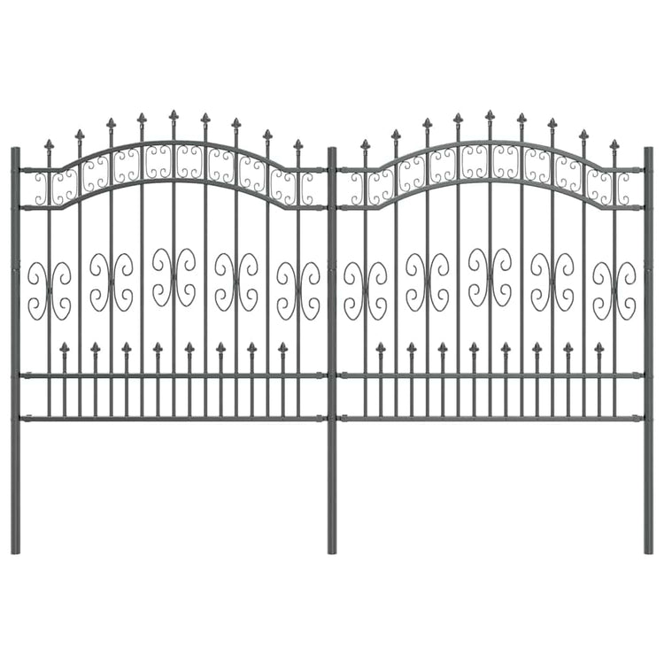 Vidaxx clôture de jardin gris 240 x 166 cm en acier thermolaqué