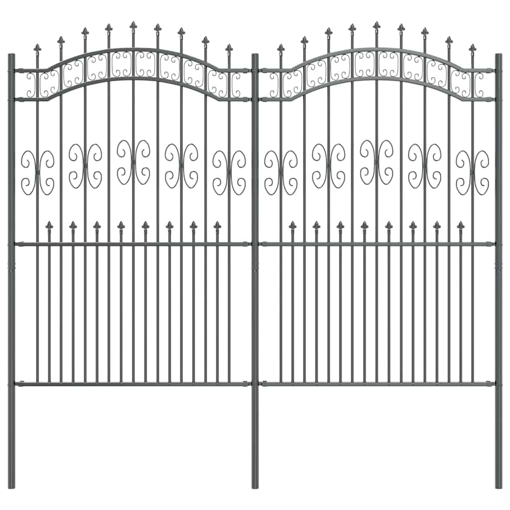 Vidaxx clôture de jardin gris 240 x 228 cm en acier thermolaqué