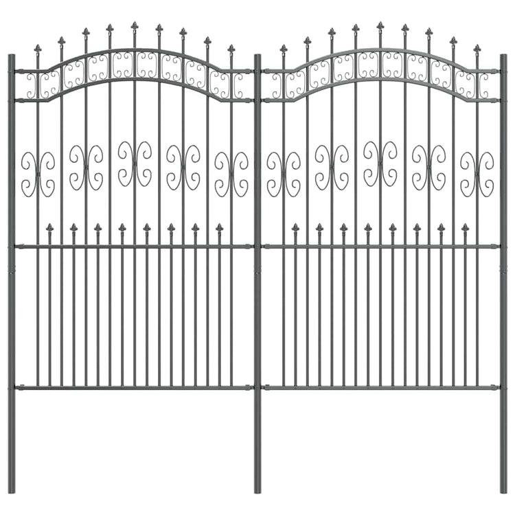 Vidaxx clôture de jardin gris 240 x 228 cm en acier thermolaqué