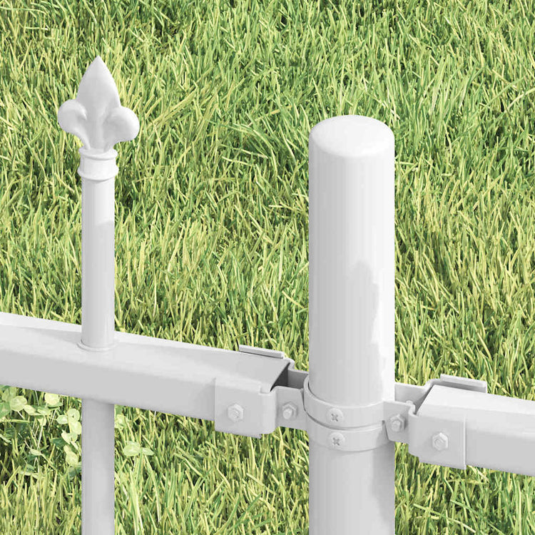 Vidaxx clôture de jardin blanc 240 x 215 cm en acier thermolaqué