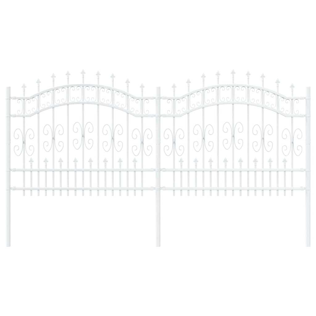 Vidaxx clôture de jardin blanc 240 x 140 cm en acier thermolaqué