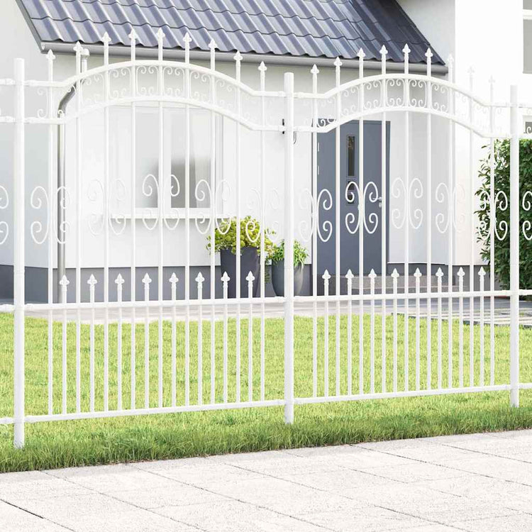 Vidaxl clôture de jardin blanc 240 x 202,5 cm acier thermolaqué