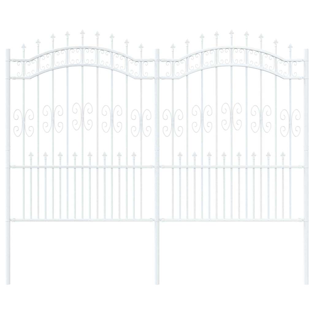 Vidaxl clôture de jardin blanc 240 x 202,5 cm acier thermolaqué