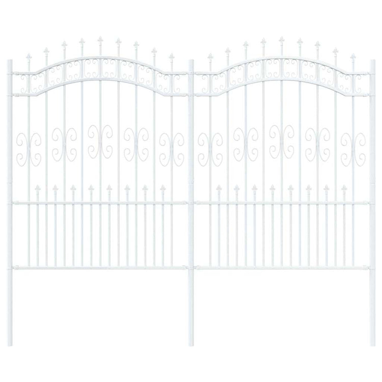 Vidaxl clôture de jardin blanc 240 x 202,5 cm acier thermolaqué
