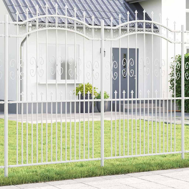 Vidaxx clôture de jardin blanc 240 x 228 cm en acier thermolaqué