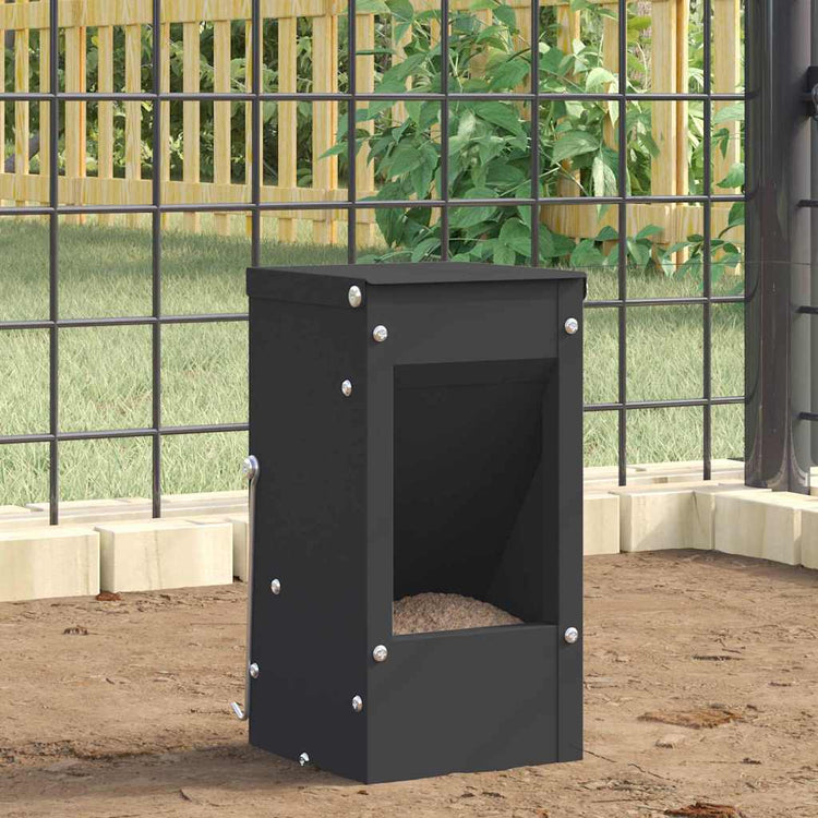 Vidaxl nourriture pour lapin noir 12,5 x 12,5 x 25 cm acier laminé à froid