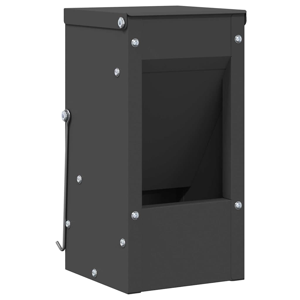 Vidaxl nourriture pour lapin noir 12,5 x 12,5 x 25 cm acier laminé à froid