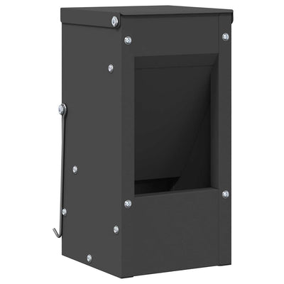 Vidaxl nourriture pour lapin noir 12,5 x 12,5 x 25 cm acier laminé à froid