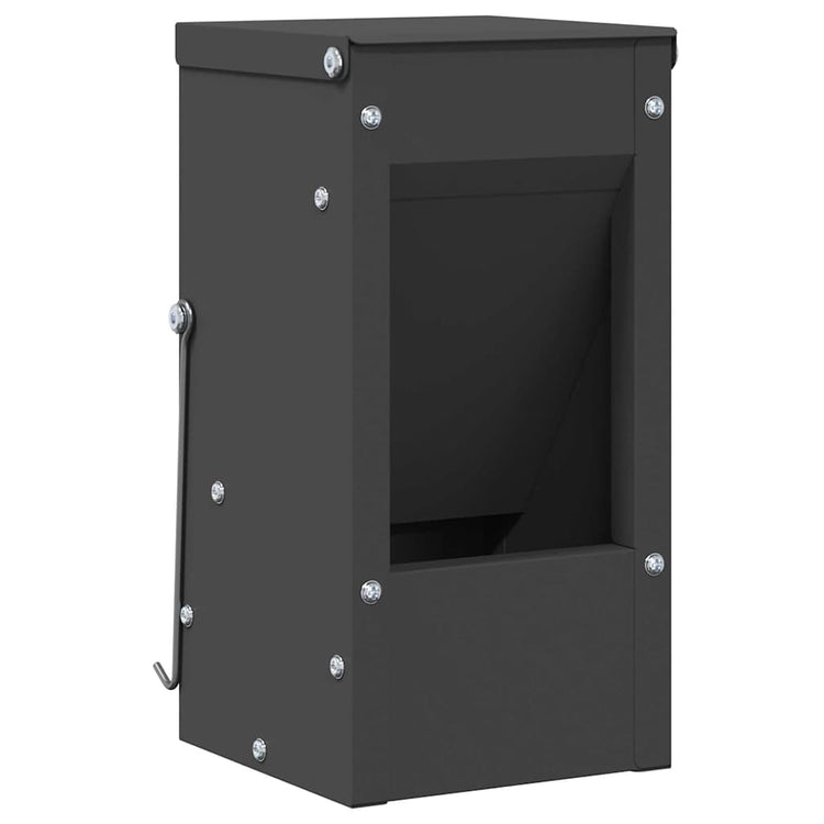Vidaxl nourriture pour lapin noir 12,5 x 12,5 x 25 cm acier laminé à froid