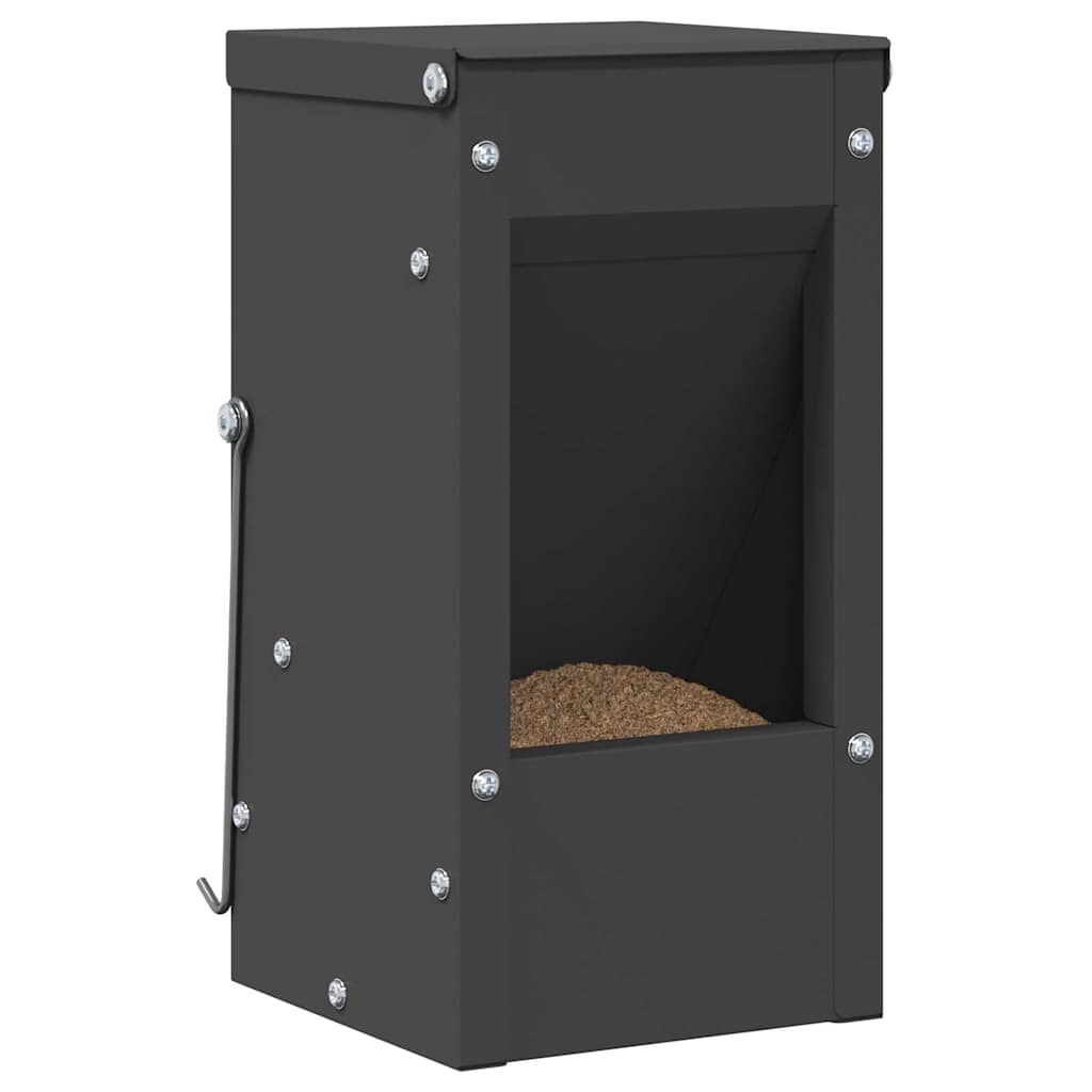 Vidaxl nourriture pour lapin noir 12,5 x 12,5 x 25 cm acier laminé à froid