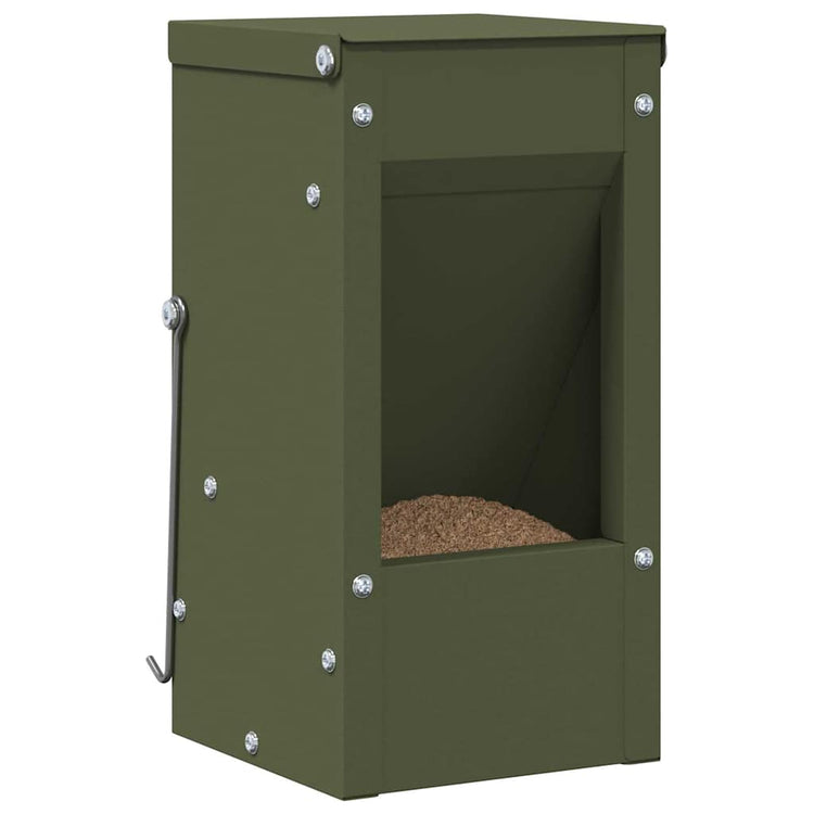 Vidaxl nourriture pour lapin vert olive 12,5 x 12,5 x 25 cm acier laminé à froid