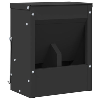 Vidaxl nourriture pour lapin noir 20 x 12,5 x 25 cm acier laminé à froid