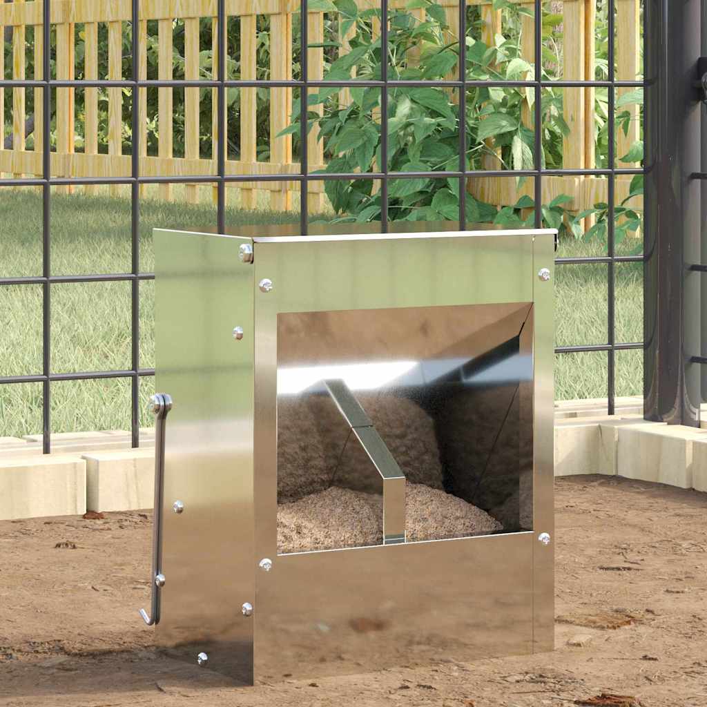 Vidaxl nourriture pour lapin argent 20 x 12,5 x 25 cm acier galvanisé