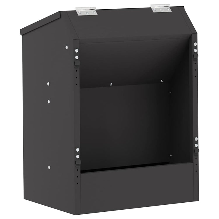 Vidaxl nourriture pour lapin noir 64,5 x 25,5 x 45,5 cm acier laminé à froid