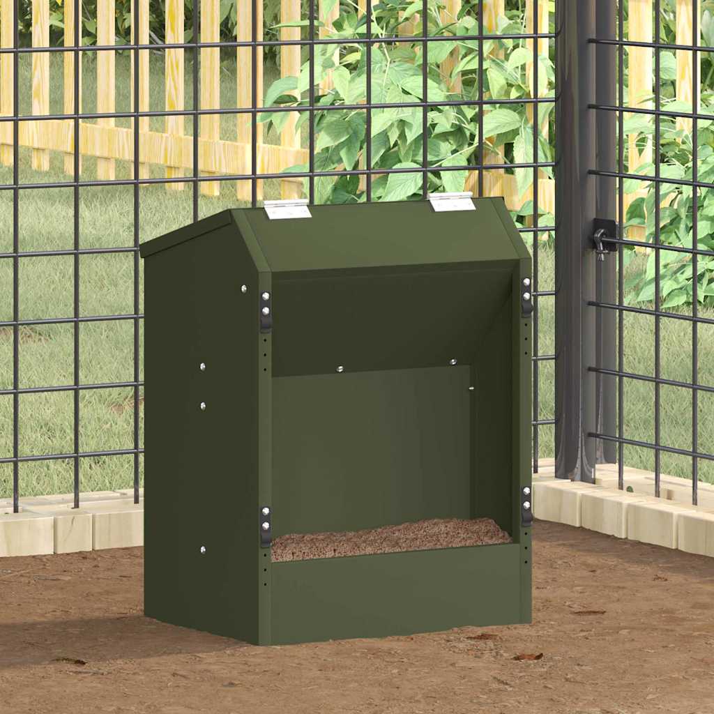 Vidaxxl nourriture pour lapin vert olive 64,5 x 25,5 x 45,5 cm