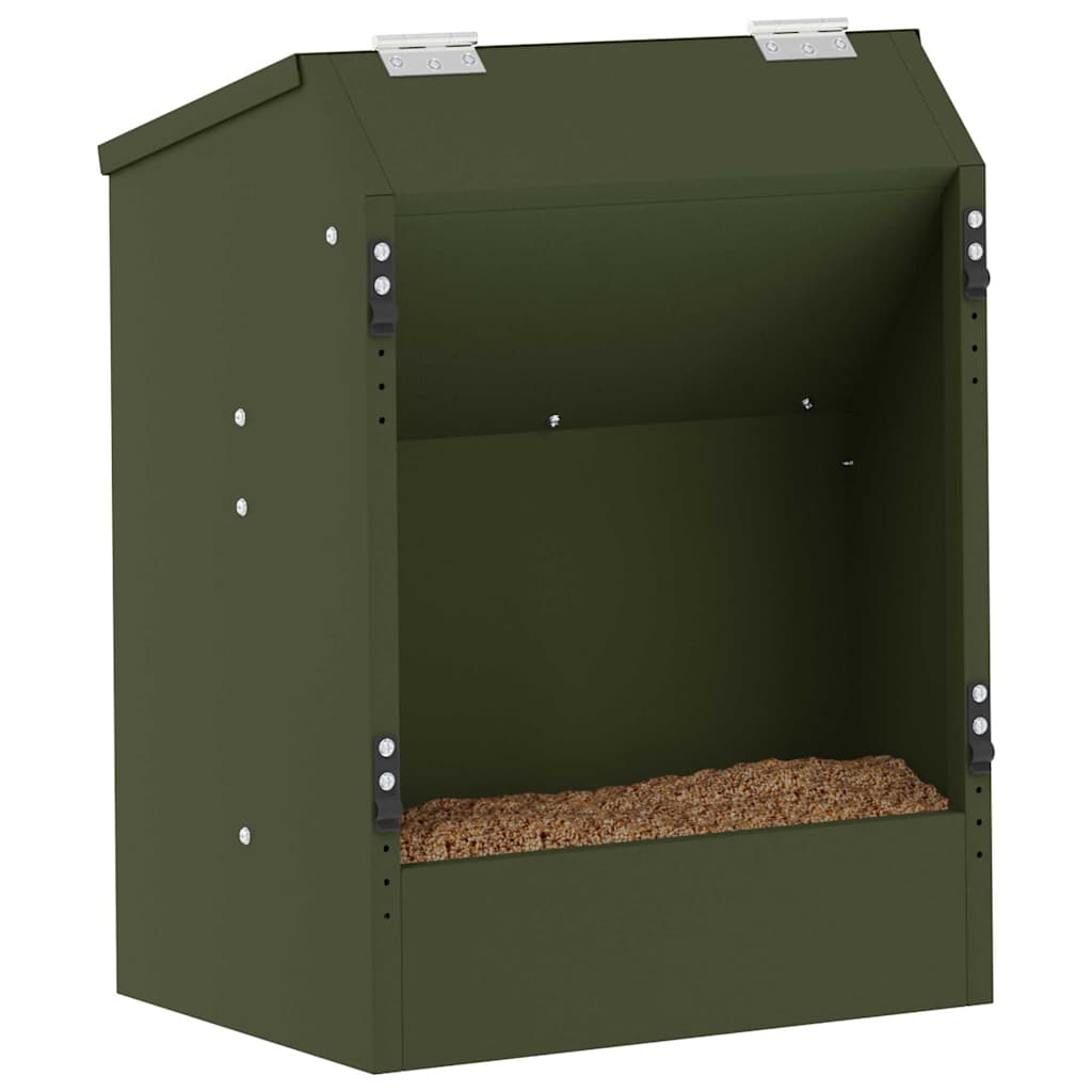 Vidaxxl nourriture pour lapin vert olive 64,5 x 25,5 x 45,5 cm