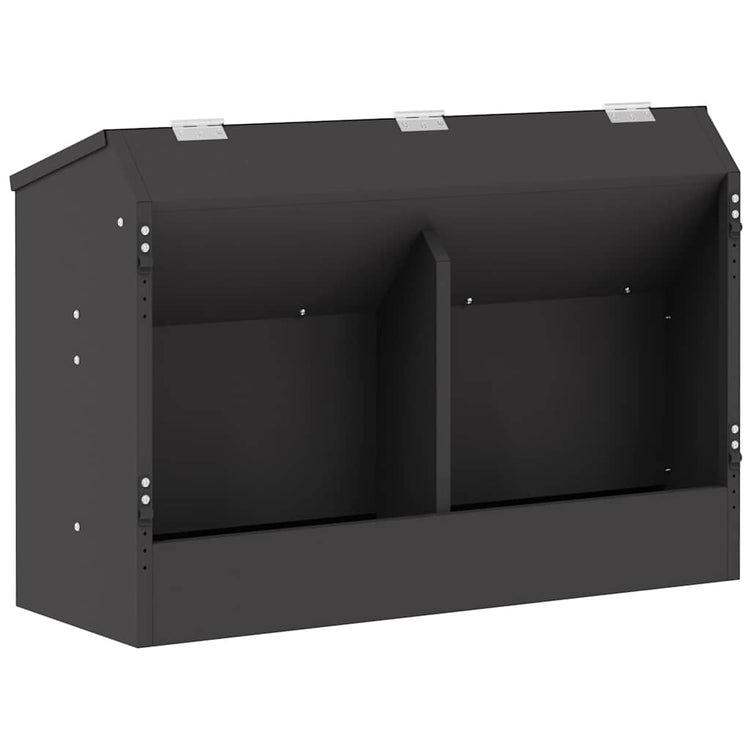 Vidaxl nourriture pour lapin noir 64,5 x 25,5 x 45,5 cm acier laminé à froid